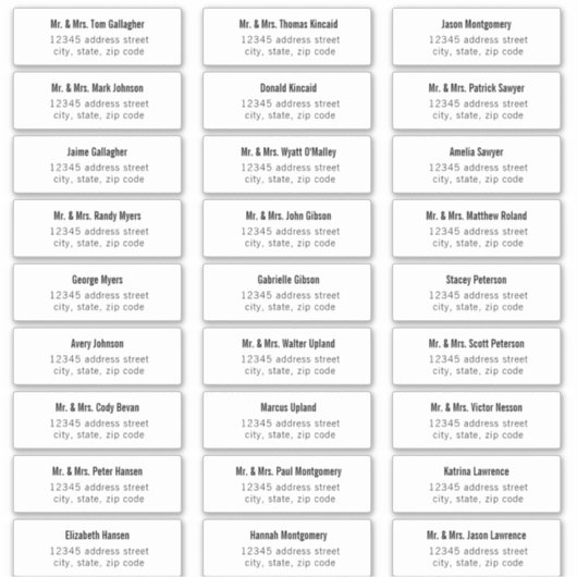 タイはっきりしたプ・ゲスト住所 シール (正面)