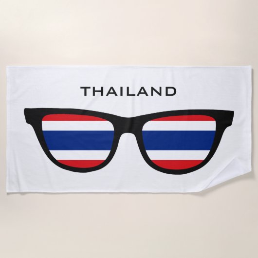 タイはカスタムな文字のビーチタオルを影で覆います ビーチタオル (正面)