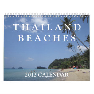 タイは2012カレンダーを浜に引き上げます カレンダー