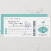 タイへの搭乗券結婚式招待状 招待状 (正面/裏面)