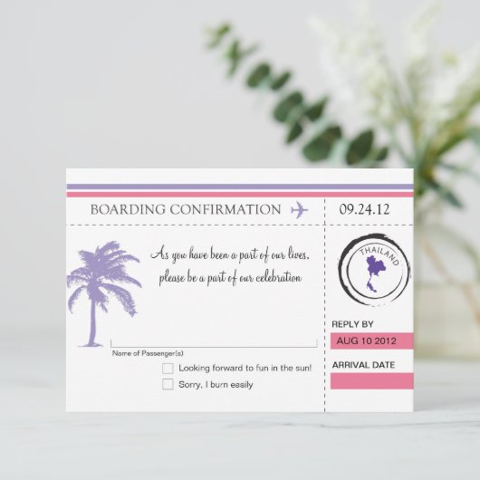 タイへの搭乗券  RSVP (スタンド正面)