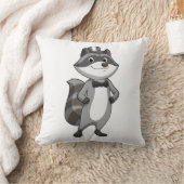 タイをつけたアライグマの花婿 クッション (ブランケット)