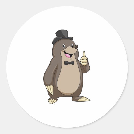 タイを付けたモルとして groom ラウンドシール (正面)