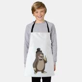 タイを締めたモグラの花婿 エプロン (着用した状態)