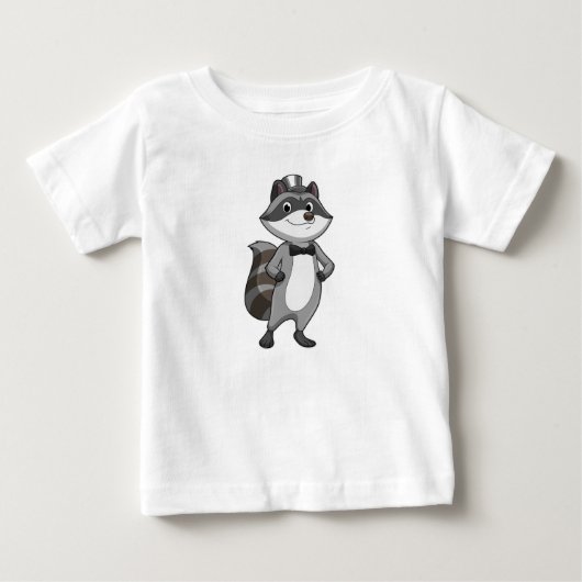 タイを締めた花婿のラクーン ベビーTシャツ (正面)