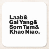 タイアイサーン通り食品 スクエアペーパーコースター (正面)