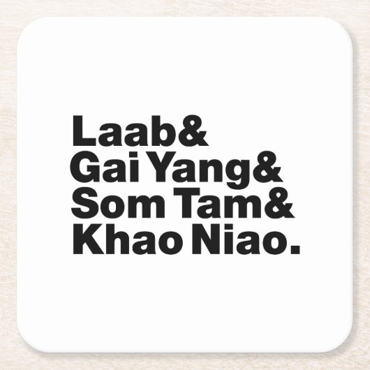 タイアイサーン通り食品 スクエアペーパーコースター (正面)