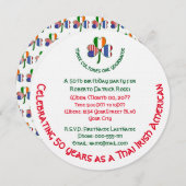 タイアイリッシュアメリカンシャムロック誕生日 招待状 (正面/裏面)