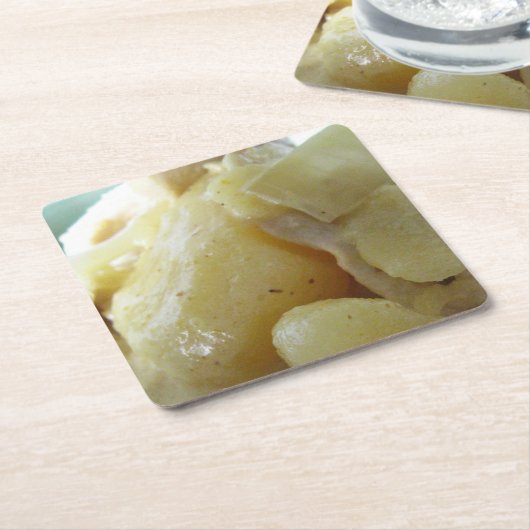 タイイエローカレー[แกงกะหรี่]アジア通り食品 スクエアペーパーコースター (アングル)