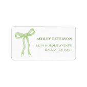 タイイングザノットグリーンボウブライダルシャワー ラベル (正面)