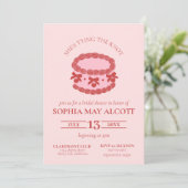タイイングザノットコケットさくらんぼケーキブライダルシャワー 招待状 (スタンド正面)