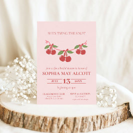 タイイングザノットコケットさくらんぼボウズブライダルシャワー 招待状
