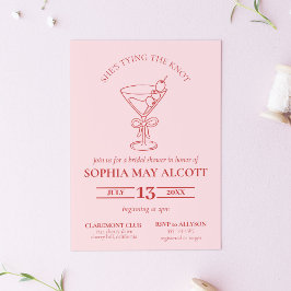 タイイングザノットコケットマルティニボウブライダルシャワー 招待状