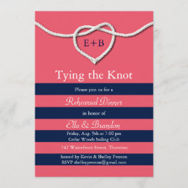 タイイングザノットコーラルリハーサルディナー招待状 招待状