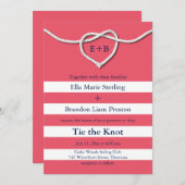 タイイングザノットコーラル結婚式招待状 招待状 (正面/裏面)