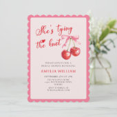 タイイングザノットシックコケットさくらんぼブライダルシャワー 招待状 (スタンド正面)