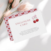 タイイングザノットシックモダンさくらんぼブライダルシャワー エンクロージャーカード