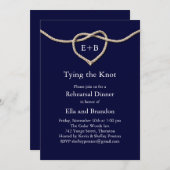 タイイングザノットネイビーリハーサルディナー招待状 招待状 (正面/裏面)