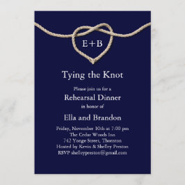 タイイングザノットネイビーリハーサルディナー招待状 招待状