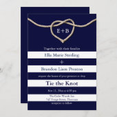 タイイングザノットネイビー結婚式招待状 招待状 (正面/裏面)