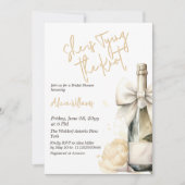 タイイングザノットバターイエローボウブライダルシャワー 招待状 (正面)