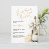 タイイングザノットバターイエローボウブライダルシャワー 招待状 (スタンド正面)