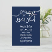 タイイングザノットビーチスターフィッシュネイビーブライダルシャワー 招待状 (スタンド正面)