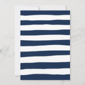 タイイングザノットビーチスターフィッシュネイビーブライダルシャワー 招待状 (裏面)