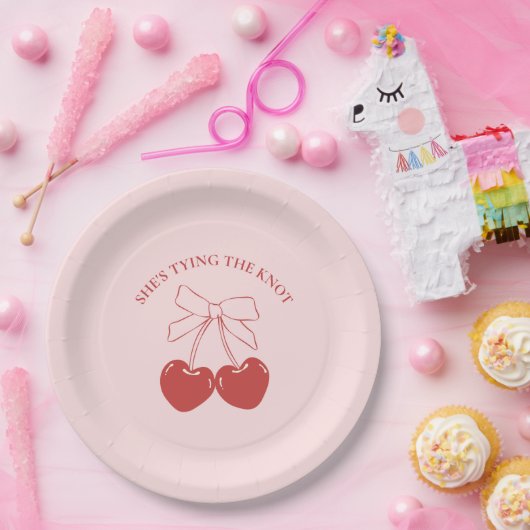 タイイングザノットピンクコケット紙プレート ペーパープレート (パーティー)