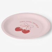 タイイングザノットピンクコケット紙プレート ペーパープレート (アングル)