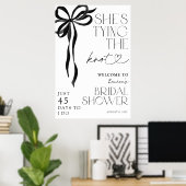 タイイングザノットブラックボウブライダルシャワーウェルカム ポスター (ホームオフィス)