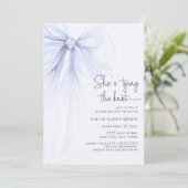 タイイングザノットブルーコケットボウブライダルシャワー 招待状 (スタンド正面)