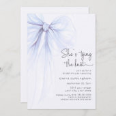 タイイングザノットブルーコケットボウブライダルシャワー 招待状 (正面/裏面)