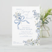 タイイングザノットブルーフローラブライダルシャワー 招待状 (スタンド正面)