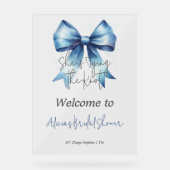 タイイングザノットブルーボウブライダルシャワーへようこそ アクリルサイン (正面)