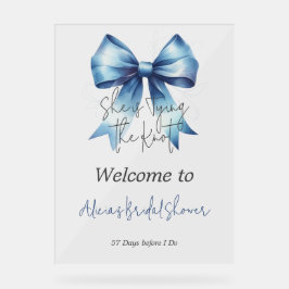 タイイングザノットブルーボウブライダルシャワーへようこそ アクリルサイン