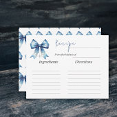 タイイングザノットブルーボウブライダルシャワーゲームレシピ ノートカード