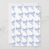 タイイングザノットブルー弓ブライダルシャワー 招待状 (裏面)