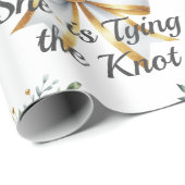 タイイングザノットホワイトボウフローラブライダルシャワー ラッピングペーパー (ロールコーナー)