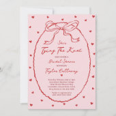 タイイングザノットボウブライダルシャワーバレンタインブライド 招待状 (正面)