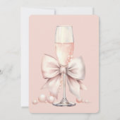 タイイングザノット赤面ピンクボウブライダルシャワー 招待状 (裏面)