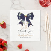 タイイングノットコケット金ゴールドブラックボウブライダルシャワー スタンダードランチョンナプキン (インサイチュ)