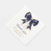 タイイングノットコケット金ゴールドブラックボウブライダルシャワー スタンダードランチョンナプキン (角)