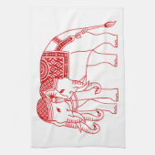 タイエラワンホワイトゾウ キッチンタオル (縦)