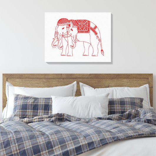 タイエラワンホワイトゾウ キャンバスプリント (インサイチュ (寝室))