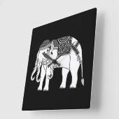 タイエラワンホワイトゾウ スクエア壁時計 (傾斜)