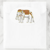 タイエラワンホワイトゾウ 楕円形シール (バッグ)