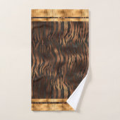 タイエレガントガープリント金ゴールドメタリックグラムシック バスタオルセット (ハンドタオル)