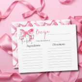タイエレガントグノットピンクボウブライダルシャワーレシピ ノートカード