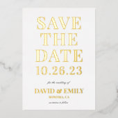 タイエレガントプ式ウェディング日付フォイルカードを保存 箔招待状 (正面)